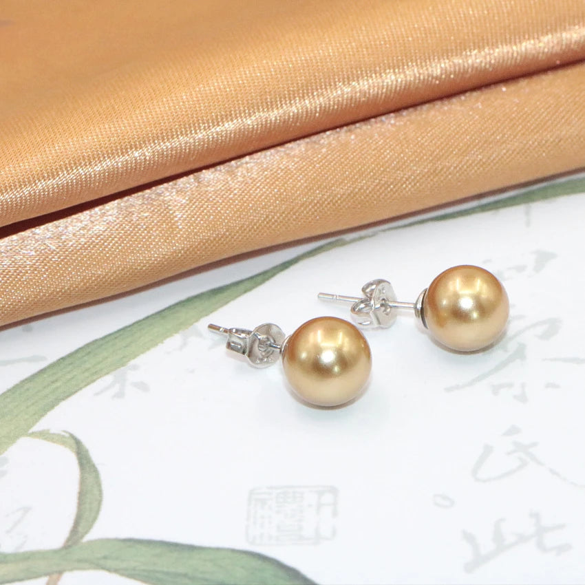 Multicolor Shell Pearl Stud Earrings Set - 7 Pairs 8mm, Women's Jewelry Gift