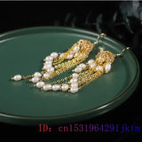 Pearl Earrings 925 Silver Real Amulet Jewelry Gemstones