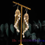 Pearl Earrings 925 Silver Real Amulet Jewelry Gemstones