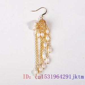 Pearl Earrings 925 Silver Real Amulet Jewelry Gemstones