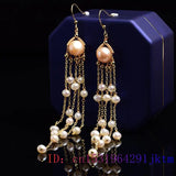 925 Silver Pearl Earrings Women Amulets Jewelry Natural Gemstone Gift