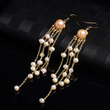 925 Silver Pearl Earrings Women Amulets Jewelry Natural Gemstone Gift