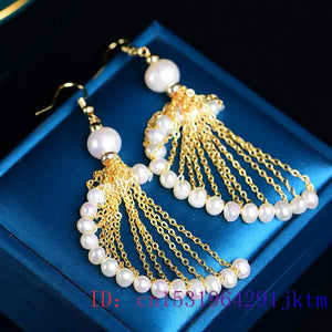 Vintage Natural 925 Silver Pearl Earrings for Women