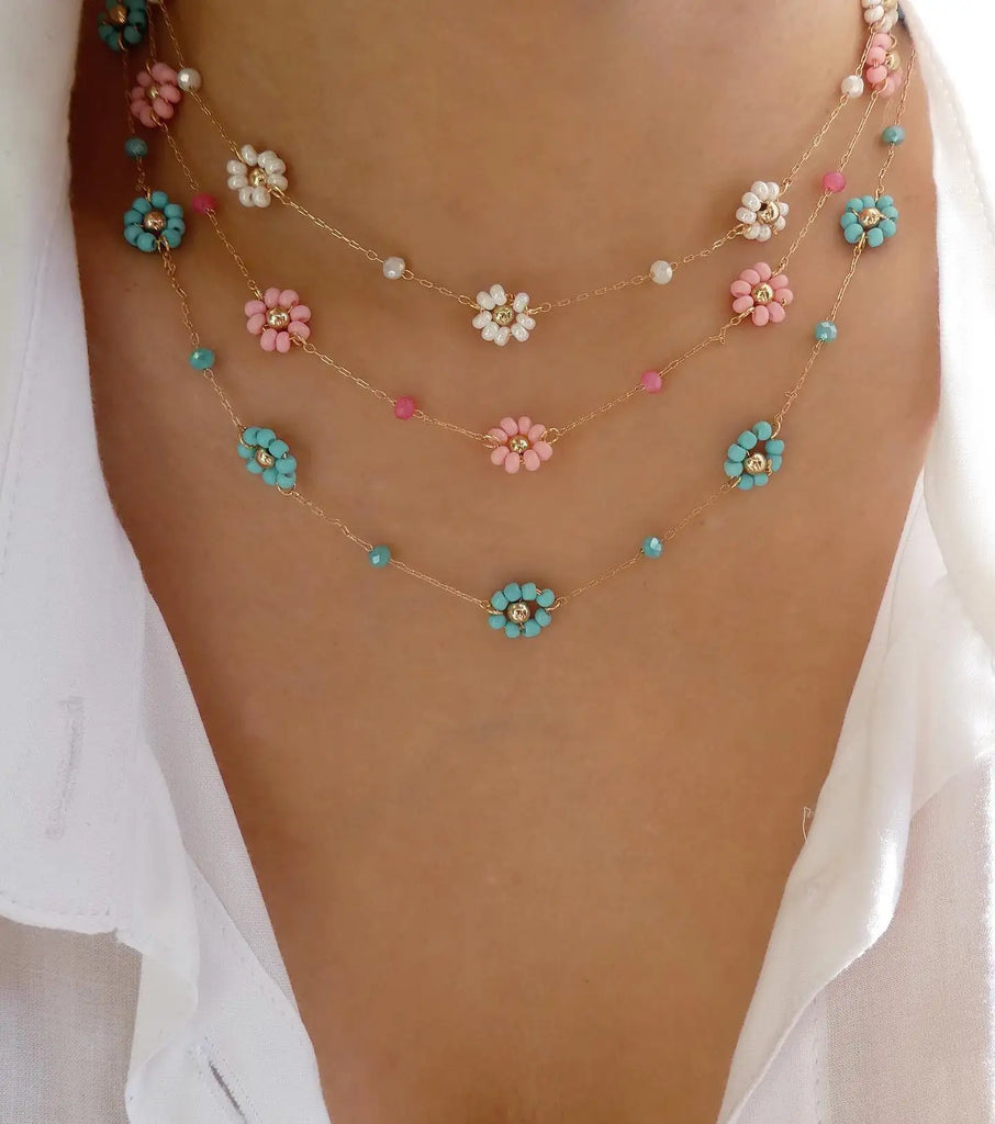 Pearl Vintage Multilayer Snake Chain Chokers Necklaces for Women Bead Necklace