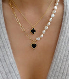 Pearl Vintage Multilayer Snake Chain Chokers Necklaces for Women Bead Necklace