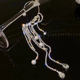 Pearl Tassel Earrings Geometric Style