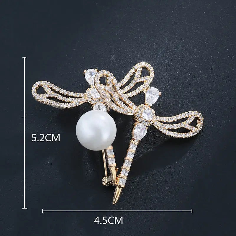 14K Yellow Gold Pearl Brooch for Women - Elegant Anniversary Jewelry
