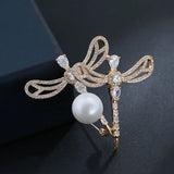 14K Yellow Gold Pearl Brooch for Women - Elegant Anniversary Jewelry