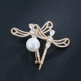 14K Yellow Gold Pearl Brooch for Women - Elegant Anniversary Jewelry