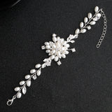 Pearl Flower Crystal Bracelet for Wedding Party