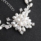 Pearl Flower Crystal Bracelet for Wedding Party