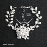Pearl Flower Crystal Bracelet for Wedding Party