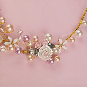 Pearl Flower Crystal Rhinestone Wedding Bridal Hair Band