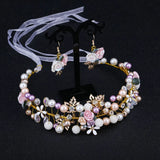 Pearl Flower Crystal Rhinestone Wedding Bridal Hair Band