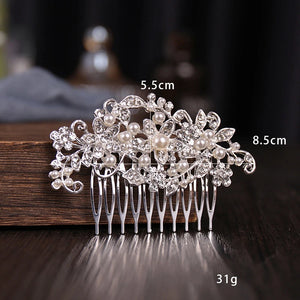 Pearl Flower Hair Clips Bridal Hair Piece for Women