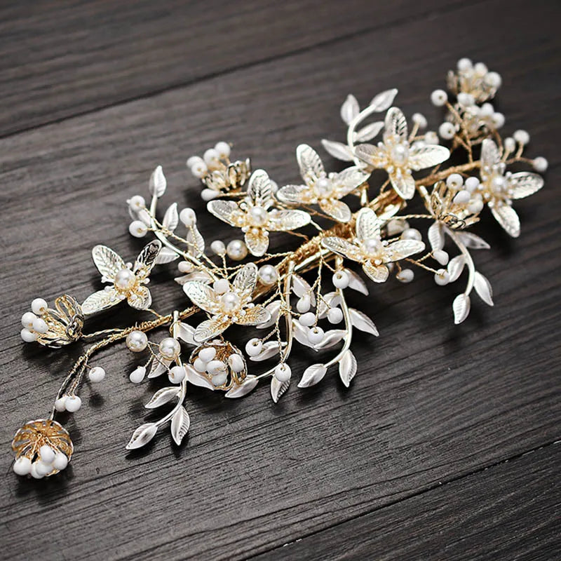 Pearl Flower Hair Clips Wedding Bridal Hair Jewelry Party Headpiece