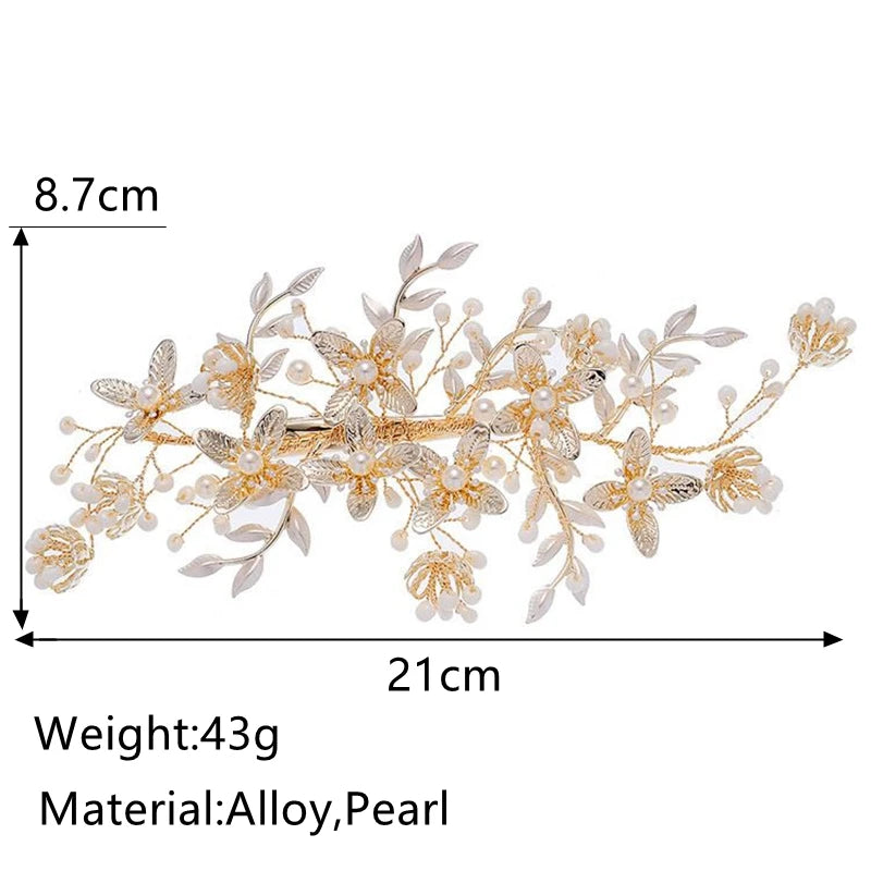 Pearl Flower Hair Clips Wedding Bridal Hair Jewelry Party Headpiece