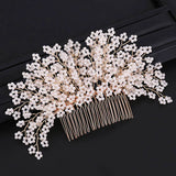 Pearl Flower Hair Comb European Style Tiaras Bride Headdress