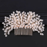 Pearl Flower Hair Comb European Style Tiaras Bride Headdress