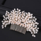 Pearl Flower Hair Comb European Style Tiaras Bride Headdress