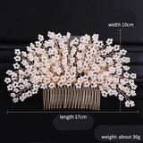 Pearl Flower Hair Comb European Style Tiaras Bride Headdress