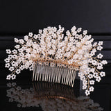 Pearl Flower Hair Comb European Style Tiaras Bride Headdress