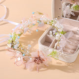 Pearl Flower Bridal Headband Butterfly Wreath Tiaras