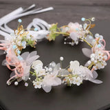Pearl Flower Bridal Headband Butterfly Wreath Tiaras