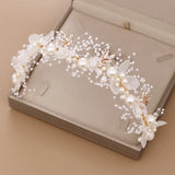 Crystal Pearl Flower Bridal Headband Wedding Accessories