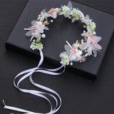 Pearl Flower Bridal Crown Headband Wedding Tiara