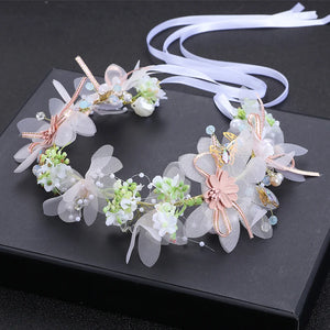 Pearl Flower Bridal Crown Headband Wedding Tiara