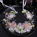 Pearl Flower Bridal Crown Headband Wedding Tiara