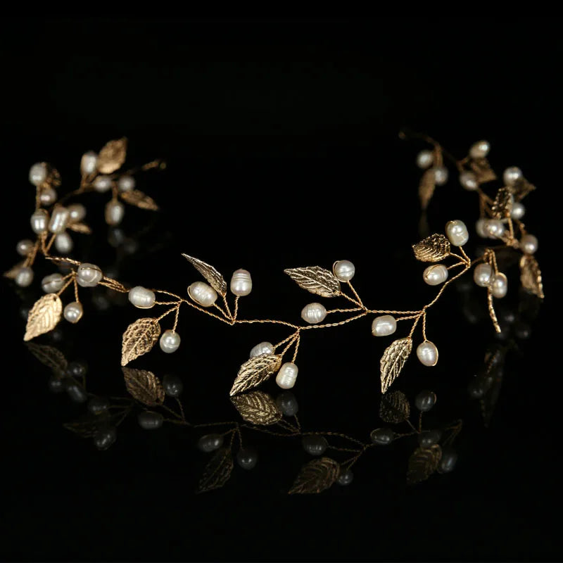 Silver Leaf Headpiece Bridal Hair Jewelry Wedding Hair Accessories