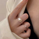 Irregular Silver Flower Ring for Women Bride Fine Jewelry