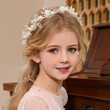 Pearl Flower Wreath Headband Bridal Crown Hair Headdress Bride Garland