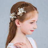 Pearl Hair Comb Golden Tiaras Wedding Hair Accessories For Women