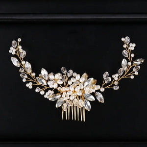 Pearl Hair Comb Hairpin Wedding Tiaras Crystal Hair Clip