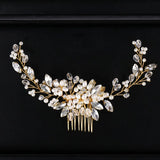 Pearl Hair Comb Hairpin Wedding Tiaras Crystal Hair Clip