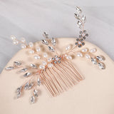 Silver Pearl Crystal Hairpin Wedding Bridal Hair Ornament