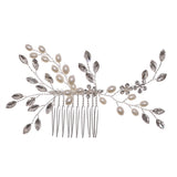 Silver Pearl Crystal Hairpin Wedding Bridal Hair Ornament