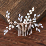 Silver Pearl Crystal Hairpin Wedding Bridal Hair Ornament