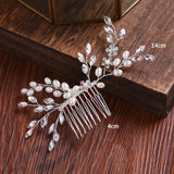 Silver Pearl Crystal Hairpin Wedding Bridal Hair Ornament