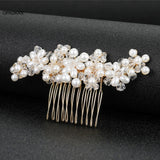 Pearl Hair Comb Tiara Crystal Bead Hairpin Bridal Crown