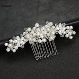 Pearl Hair Comb Tiara Crystal Bead Hairpin Bridal Crown