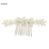 Pearl Hair Comb Tiara Crystal Bead Hairpin Bridal Crown
