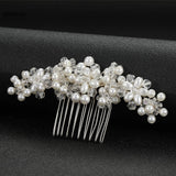 Pearl Hair Comb Tiara Crystal Bead Hairpin Bridal Crown