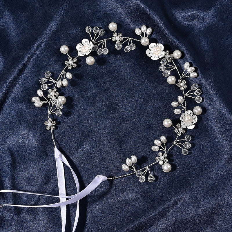 Pearl Rhinestone Tiara Headband Bead Fairy Headband Wedding Hair Accessories