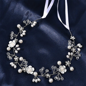 Pearl Rhinestone Tiara Headband Bead Fairy Headband Wedding Hair Accessories