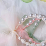 Pearl Hairbands Ribbon Headband Hoops Bow Wedding Bridal Headwear Bands