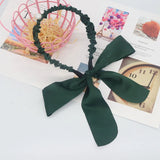 Pearl Hairbands Ribbon Headband Hoops Bow Wedding Bridal Headwear Bands
